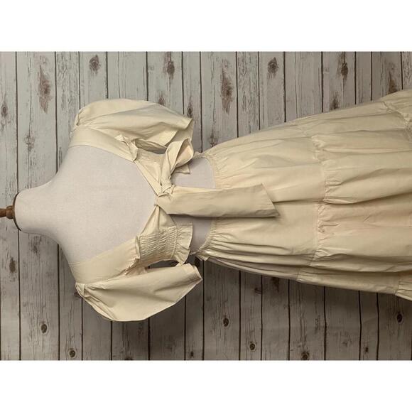 The Post cream fairycore cottagecore cotton mulit-tiered maxi dress Size Small - Picture 8 of 10